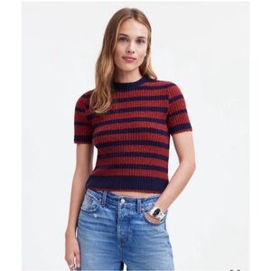 Madewell Red and Blue Striped Sweater